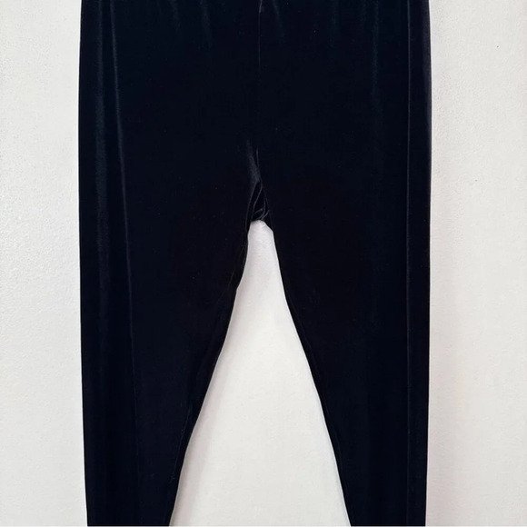 Eileen Fisher Womens Medium Velvet Pull On Stretch Legging In Black - Picture 6 of 13